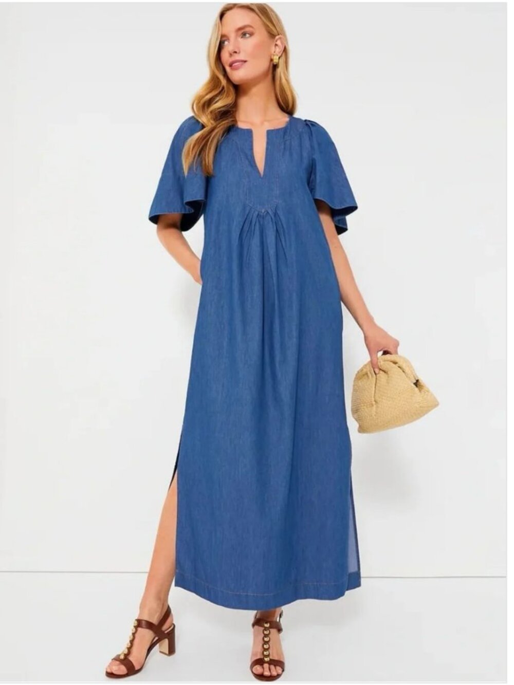 Tuckernuck Pomander Place Women's Finley Flutter Sleeve Maxi Dress Size Medium